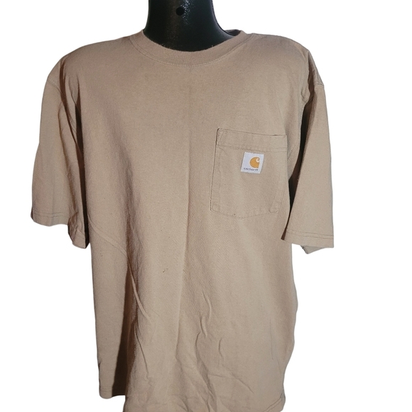 Mens Carhartt Beige Short Sleeve L - Picture 1 of 5